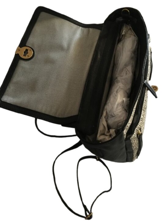 Fossil Amelia Calf Hair Backpack - Black/White